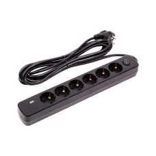 Мережевий фільтр живлення PowerPlant 5м, 6 розеток, USB (YS-N6086/5c) (EX610679)