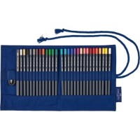 Олівці кольорові Faber-Castell Goldfaber у тканинному пеналі-ролі з аксесуарами, 27 кольорів, 114752 (28943)