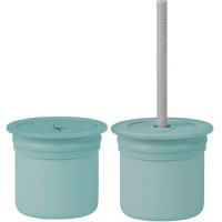 Поїльник-непроливайка MinikOiOi Sip+Snack (Aqua Green/Powder Grey) (101100107)
