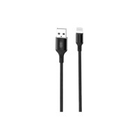 Дата кабель USB 2.0 AM to Lightning 2.0m braided NB143 black XO (6920680870868)