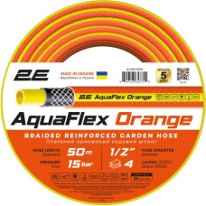 Шланг для поливу 2E AquaFlex Orange 1/2", 50м, 4 шари, 20бар, -10+60°C (2E-GHE12OE50)
