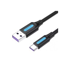 Дата кабель USB 2.0 AM to USB-C 0.5m 5.0A (25W) PVC black Vention (CORBD)