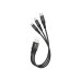Дата кабель USB 2.0 AM to Lightning+USB-C+Micro 5P 0.25m 2.4A nylon X47 black HOCO (6931474727398)