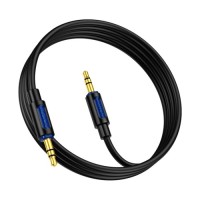 Кабель мультимедійний 3.5mm M to 3.5mm M 1.0m silicone BL20 black BOROFONE (6941991114373)