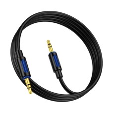 Кабель мультимедійний 3.5mm M to 3.5mm M 1.0m silicone BL20 black BOROFONE (6941991114373)