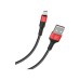 Дата кабель USB 2.0 AM to USB-C 1.0m 2A 18W nylon X26 black+red HOCO (6957531080251)