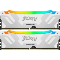 Модуль пам'яті для комп'ютера DDR5 32GB (2x16GB) 8000 MHz Renegade RGB White XMP Kingston Fury (ex.HyperX) (KF580C38RWAK2-32)