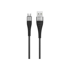 Дата кабель USB 2.0 AM to Micro 5P 1.0m 2.4A nylon BX32 black BOROFONE (6931474710437)