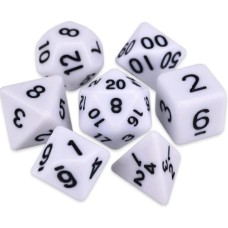 Набір кубиків для настільних ігор Games 7 Days Opaque 7 Dice Set - White (g7dopaq07)