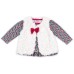 Набір дитячого одягу Luvena Fortuna для девочек: кофточка, красные штанишки и меховая жилетка (G8070.9-12)