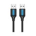 Дата кабель USB 2.0 AM/AM 1.0m black Vention (COJBF)