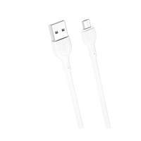 Дата кабель USB 2.0 AM to Micro 5P 1.0m 2.1A white XO (NB200-M-WH)