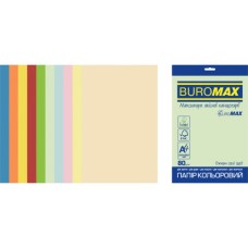 Папір Buromax А4, 80g, PASTEL+INTENSIVE, 10colors, 250sh, SUPERMIX EUROMAX (BM.27216250E-99)