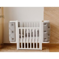 Ліжечко Angelo Luna гудзики сіре (велюр) 120х60 (12012)