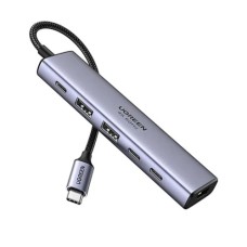 Концентратор Ugreen USB-C to HDMI + 2xUSB 3.2 + 2xUSB-C 3.2 + PD CM511 gray (35999)