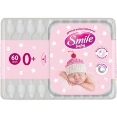 Ватні палички Smile baby для дітей з обмежувачем 2 x 60 шт (41264100)