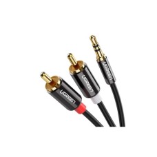 Кабель мультимедійний 3.5mm M to 2xRCA M 2.0m AV116 black Ugreen (10584)