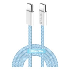 Дата кабель USB-C to USB-C 1.0m 60W 3.0А blue ColorWay (CW-CBPDCC061-BL)