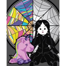 Картина по номерам Santi Wednesday Creepy Dolls 40х50 см LED підсвітка (955070)