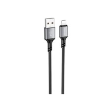 Дата кабель USB 2.0 AM to Lightning Famous silicone BX83 black BOROFONE (6974443386356)