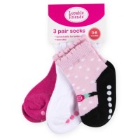 Шкарпетки Luvable Friends 3 пари нескользящие, для дівчаток (23080.0-6 F)