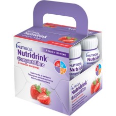 Дитяча суміш Nutricia Nutridrink Compact Fibre Strawberry полуниці з вмістом енергії та харчовими волокнами 4 шт х 125 (8716900551628)