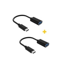 Дата кабель OTG USB 2.0 AF to USB-C 0.11m 2PCS black XoKo (XK-AC230-BK2)