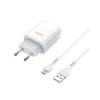 Зарядний пристрій HOCO C72A USB + cable USB to USB-C 10.5W White (Hoco C72AW/Tc)