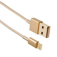 Дата кабель USB 2.0 AM to Lightning 1.0m Gold Drobak (215341)