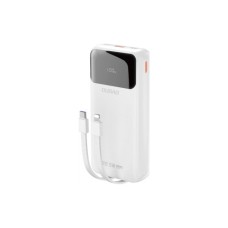 Батарея універсальна Dudao K15Pro 20000mAh PD/22.5W, QC, with built-in cables, White (6977196682447)