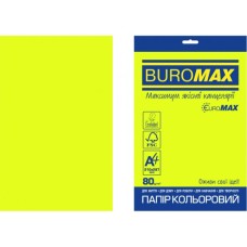 Папір Buromax А4, 80g, NEON yellow, 20sh, EUROMAX (BM.2721520E-08)