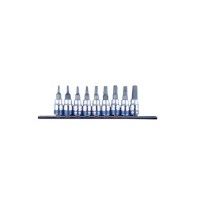 Набір головок KING TONY Torx 1/4" з отвором 9 шт в тримачі (2119PR)