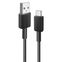 Дата кабель USB 2.0 AM to USB-C 1.8m nylon 322 black Anker (A81H6G11)