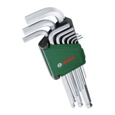 Ключ Bosch шестигранний, набір 9шт, кулястий наконечник, 1.5-10мм, CrV (1.600.A03.2V1)