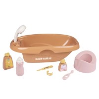 Ігровий набір Smoby Ванна для пупса Бебі Ньорс. Терракотова пудра з аксес., 42 см (7600220383)