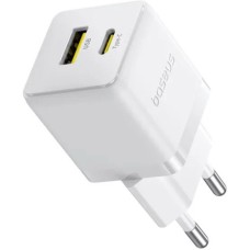 Зарядний пристрій Baseus 1xUSB-C 30W + 1xUSB white (P1011160A213-00)