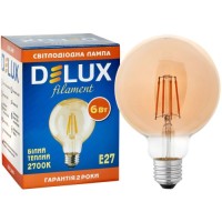 Лампочка Delux Globe G95 6Вт E27 2700К amber filament (90016727)