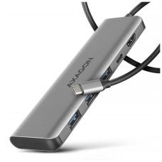 Концентратор AXAGON USB-C to 3xUSB-A + HDMI 5Gbps + PD 100W 1.0m grey (HMC-5H)