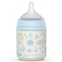 Пляшечка для годування Suavinex Memories Історії малюків 150 мл. блакитна (307048)