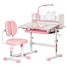 Парта зі стільцем ErgoKids Pink (+полка+лампа) (BD-24 PN)