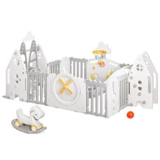 Дитячий манеж Mealux трансформер 4 в 1 (KD-C051 Grey/White)