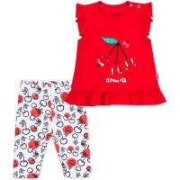 Набір дитячого одягу Miniworld з вишеньками (15537-80G-red)