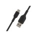 Дата кабель USB 2.0 AM to USB-C 0.15m 15W PVC black Belkin (CAB001BT0MBK)