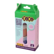 Акрилові фарби ZiBi PASTEL, KIDS Line -2 Акрил 6 кольорів х 10 мл (ZB.6665)