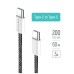 Дата кабель USB-C to USB-C 2.0m (braided cotton) (PD Fast Charging 60W) 3.0А black ColorWay (CW-CBPDCC068-BK)