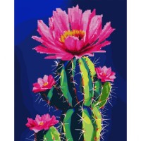 Картина по номерам Santi Квітучий кактус, 40*50 см алмазна мозаїка (954871)