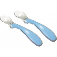 Набір дитячого посуду Nuvita силіконових ложечок Easy Eating 6м + 2 шт. блакитних (NV8480COOLBLUE)