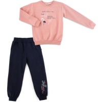 Спортивний костюм дитячий Breeze з квіточками (22098-128G-peach)