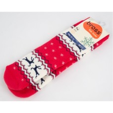 Шкарпетки дитячі Bross махрові новорічні (9901-4-6-red)
