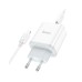 Зарядний пристрій HOCO C105A Stage 1xUSB-C PD20W + 1xUSB QC3.0 + cable USB-C to Lightning White (6931474782939)